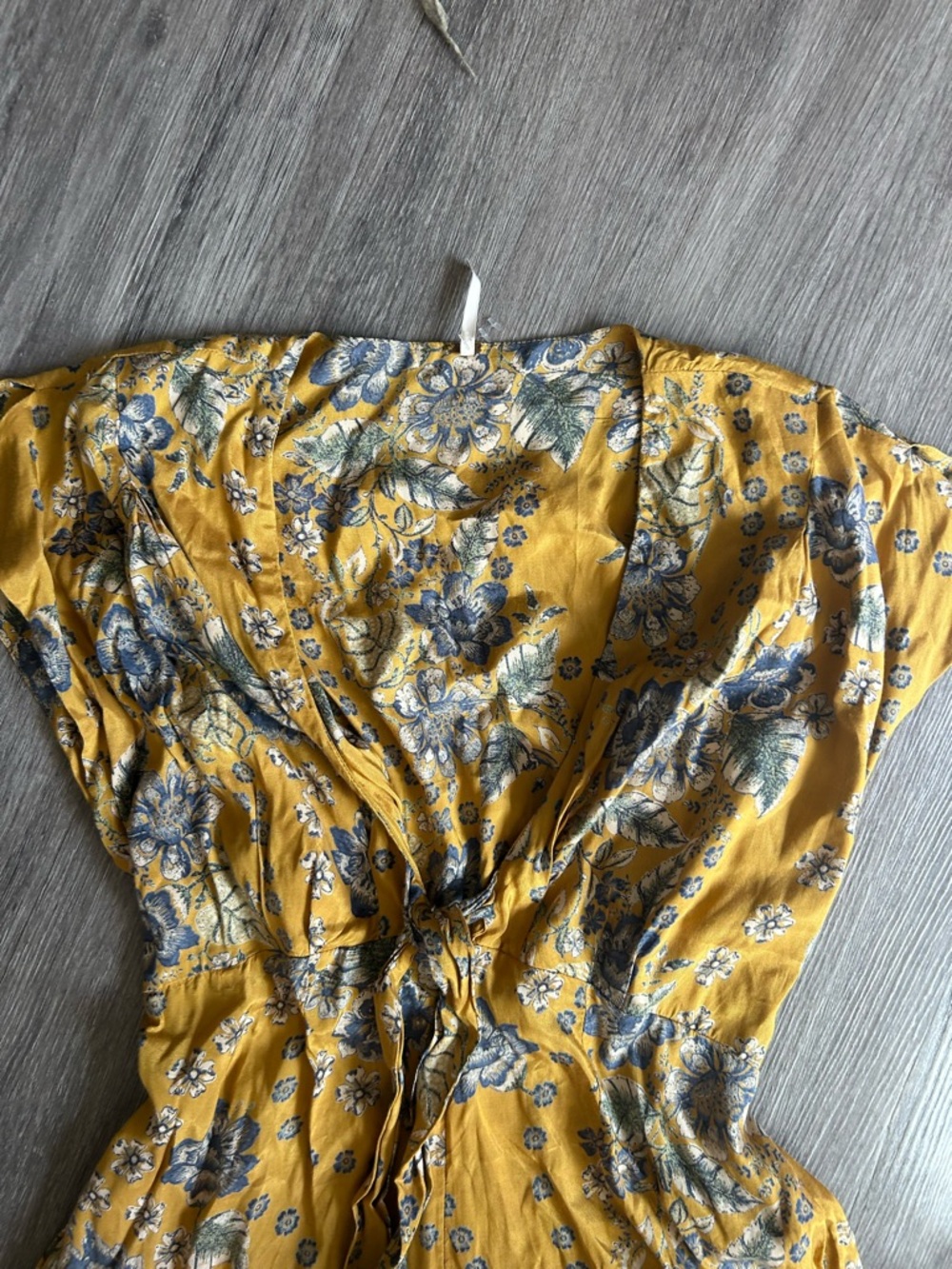 Free People Mustard Yellow Floral Wide-Leg Jumpsuit - Picture 2 of 10